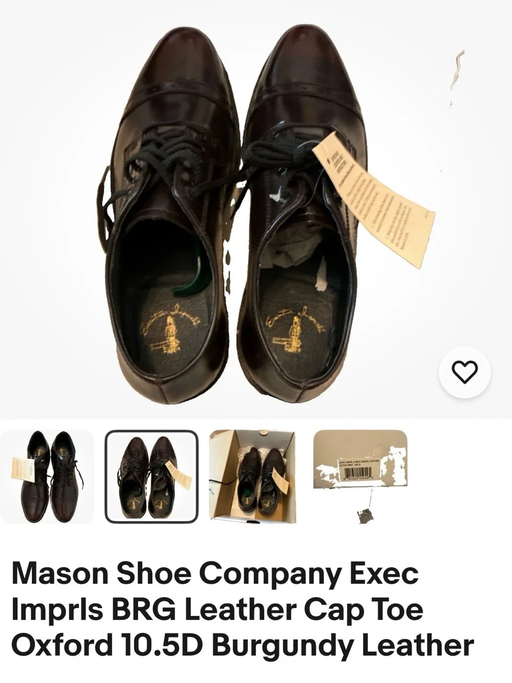 Burgundy Leather Cap-Toe Oxford